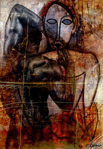 Looking at a Picasso.  ( after Robert Mapplethorpe. ) par Thomas Dellert, Photographie en vente sur Singulart