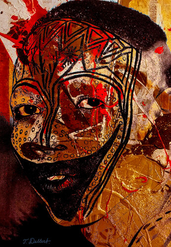 Nuba Man         ( after LENI  Riefenstahl ) par Thomas Dellert, Photographie en vente sur Singulart