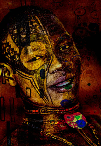 Young Tribal African Man    ( after LENI  Riefenstahl ) par Thomas Dellert, Photographie en vente sur Singulart