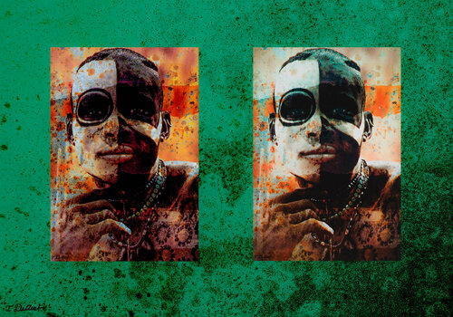 Nuba Boy.      ( after LENI  Riefenstahl ) par Thomas Dellert, Photographie en vente sur Singulart