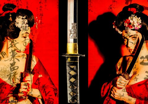 Samurai Geisha. Original photography by Thomas Dellert di Thomas Dellert, Fotografia in vendita su Singulart