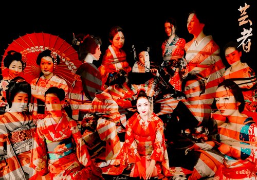 Geishas in the Rising Sun light di Thomas Dellert, Fotografia in vendita su Singulart
