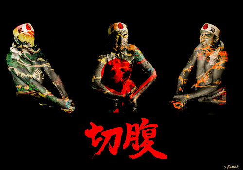 The Tattooed Samurai. the artist Thomas Dellert as Mishima di Thomas Dellert, Fotografia in vendita su Singulart