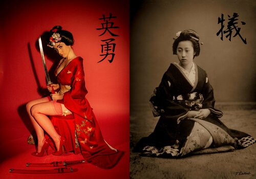 Geishas now and then. Original Photo by Thomas Dellert Thomas Dellert
