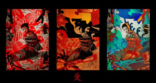 Kimono Geisha triptych di Thomas Dellert, Fotografia in vendita su Singulart