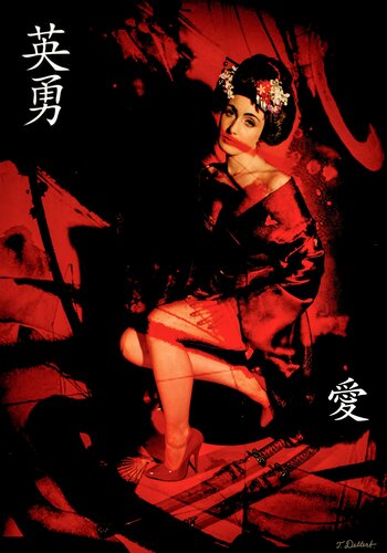 Red Geisha for Love. Original photograph by Thomas Dellert par Thomas Dellert, Photographie en vente sur Singulart
