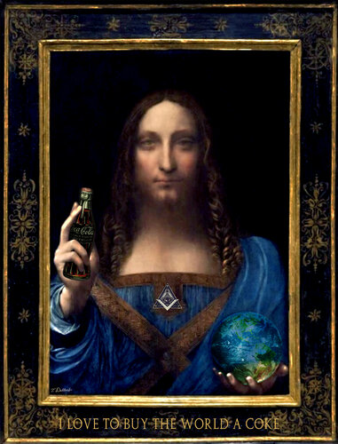 I LOVE TO BUY THE WORLD A COKE.   ( comes in antique hand built Florentine frame ) par Thomas Dellert, Digital en vente sur Singulart