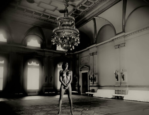 Naked under the Chandelier de Thomas Dellert, Fotografía a la venta en Singulart