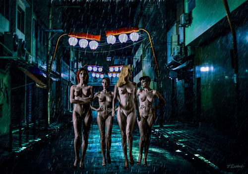 Naked in the Hong Kong rain par Thomas Dellert, Photographie en vente sur Singulart