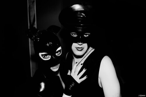 Rubber Fetish Mouse Couple.       ( B/W version ) Thomas Dellert