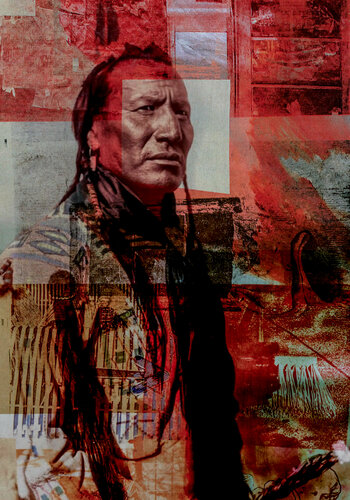 Native American Indian Mature Man par Thomas Dellert, Photographie en vente sur Singulart