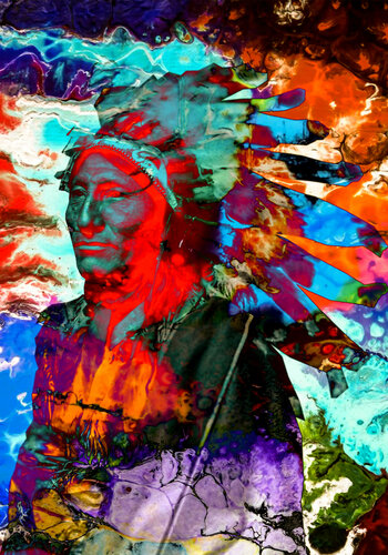 Native American Indian Chief  1 par Thomas Dellert, Édition en vente sur Singulart