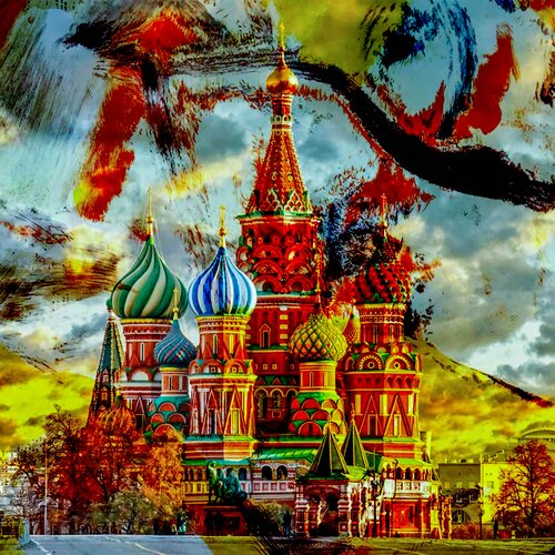 Saint Basil's Cathedral red Square Moscow par Thomas Dellert, Photographie en vente sur Singulart