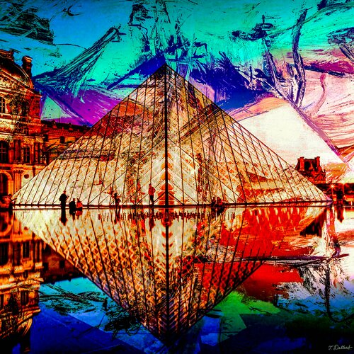 Pyramid de Louvre Paris France par Thomas Dellert, Photographie en vente sur Singulart