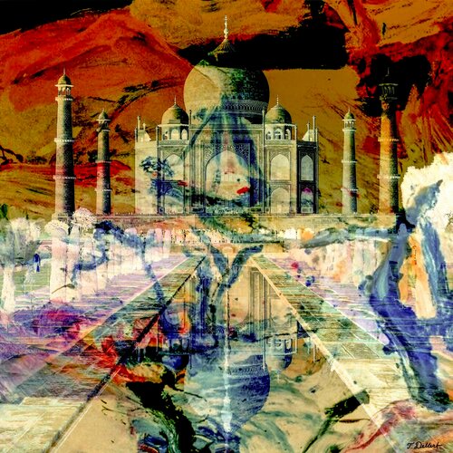 Taj Mahal " Crown of the palace "   Mosque India par Thomas Dellert, Photographie en vente sur Singulart
