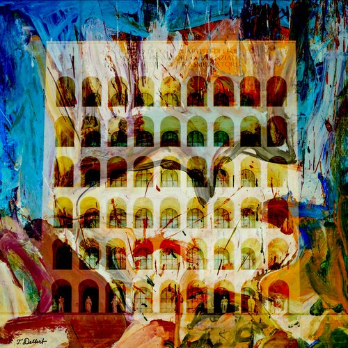 Palazzo della Civiltà Italiana ( Fendi Building ) Rome Italy par Thomas Dellert, Édition en vente sur Singulart