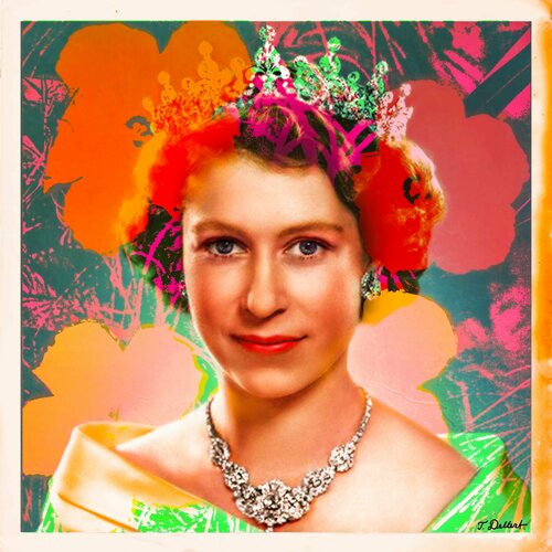 QUEEN of the Royal Gardens  ( and the flowers of my mentor Andy Warhol  who also did a series of portraits of the Queen Elizabeth the second  that hangs in the Royal Portrait gallery London ) Thomas Dellert