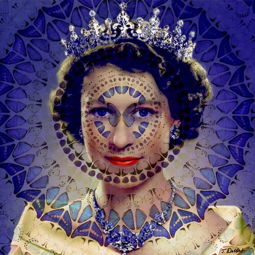 Royal Blue Queen   ( after a butterfly collage by Damien Hirst  King of British Art ) von Thomas Dellert, Fotografie kaufen auf Singulart