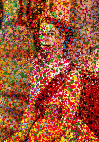 Pontilistic Queen            ( after a painting by Damien Hirst ) von Thomas Dellert, Fotografie kaufen auf Singulart