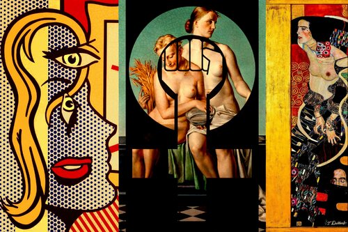 The Power of Women   ( based on art by Lichtenstein, Ziegler and Klimt ) par Thomas Dellert, Digital en vente sur Singulart