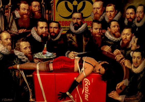 The Coke Injection       ( after a painting by Pieter van Mierevelt and a photograph by Thomas Dellert ) par Thomas Dellert, Digital en vente sur Singulart