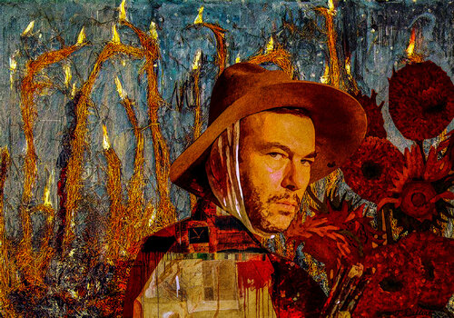 VINCENT.      becoming the artwork  ( the artist Thomas Dellert as Vincent van Gogh ) de Thomas Dellert, Fotografía a la venta en Singulart