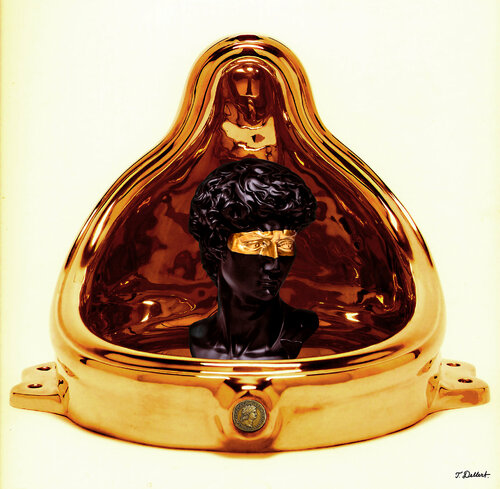 David in the Fountain ( after Duchamp and Michelangelo ) par Thomas Dellert, Photographie en vente sur Singulart