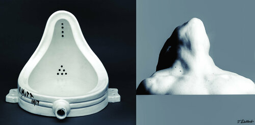 MAN.  ( after Duchamp's Pissoir and Mapplethorpe's Urinating man ) Thomas Dellert