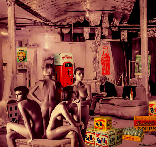 In Warhols Silver and Pink factory NY.  1968.   Homage a Helmut Newton and Andy Warhol par Thomas Dellert, Photographie en vente sur Singulart