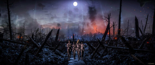 Naked Women in No Mans Land par Thomas Dellert, Photographie en vente sur Singulart