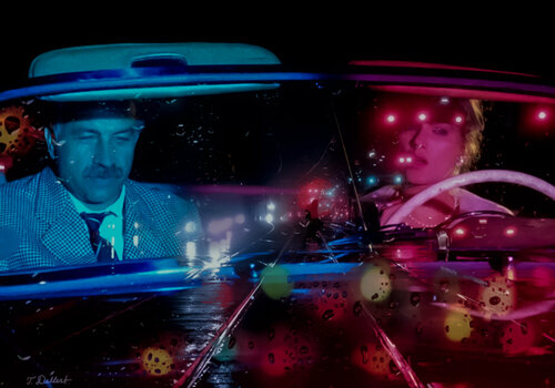 BERLIN NEON NIGHT.   ( Rainer Verner Fassbinders movie in a light-Box ) di Thomas Dellert, Fotografia in vendita su Singulart