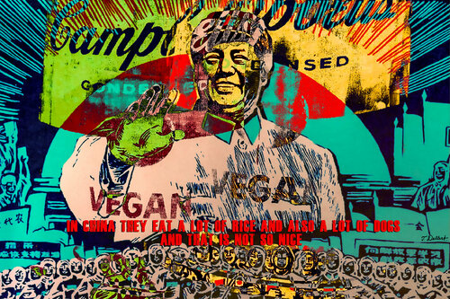 THEY EAT DOGS- DO NOT BUY ANYTHING FROM CHINA di Thomas Dellert, Stampa in vendita su Singulart