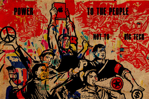 POWER TO THE PEOPLE NOT TO BIG TECH di Thomas Dellert, Stampa in vendita su Singulart