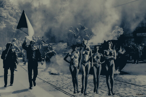 Naked in Prague  1968 during  the Russian Invasion Thomas Dellert