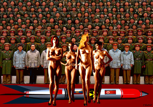 WOMEN versus MEN.  ( Woman create  Life,  Men create Death ) di Thomas Dellert, Fotografia in vendita su Singulart