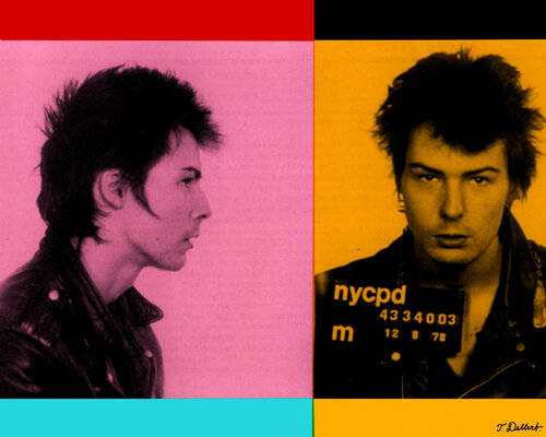 SID VICIOUS  ( Criminal Record Company Member ) and friend of artist Tommy Dollar par Thomas Dellert, Photographie en vente sur Singulart