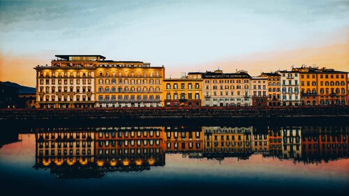 Arno River Reflections  ( Florence Italy ) Thomas Dellert