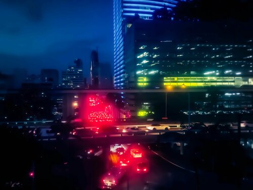 The Light of the Night.  Miami. Original photo T Dellert de Thomas Dellert, Fotografía a la venta en Singulart