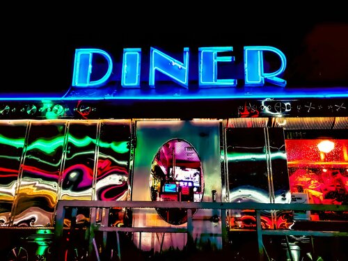 Miami  1950s  Neon Diner. Original photo T Dellert de Thomas Dellert, Fotografía a la venta en Singulart