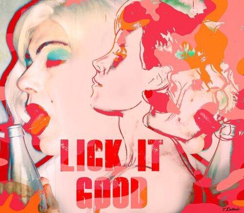 LICK IT GOOD !     ( the artist Tommy Dollar in a Warholian LGTB sex fantasy ) par Thomas Dellert, Photographie en vente sur Singulart