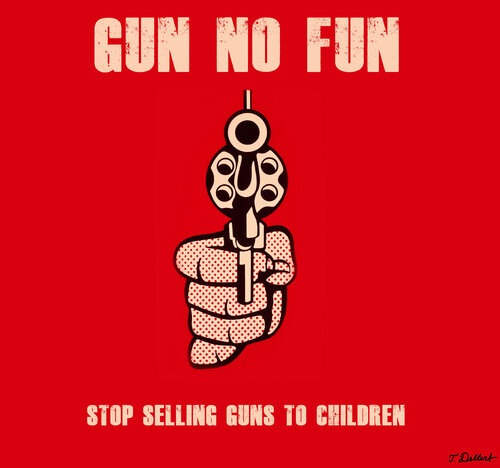 GUN NO FUN.    pop art against gun violence par Thomas Dellert, Photographie en vente sur Singulart