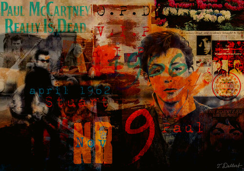 Nr 9     Paul is Dead. ( McCartney is 9 Letters and he died on Nov 9th )     Listen to the  Arty sound collage from 68 on the white album its all about the Death of McCartney par Thomas Dellert, Photographie en vente sur Singulart