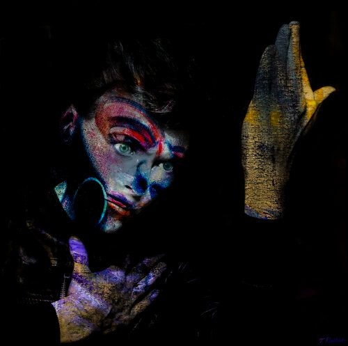 Artist David Bowie  portrait 2 in the style of Francis bacon di Thomas Dellert, Fotografia in vendita su Singulart