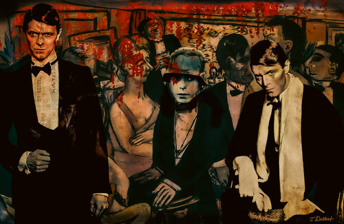 Just a Gigolo  ( David Bowie in the Weimar Berlin )  Mixed media painting on canvas von Thomas Dellert, Malerei kaufen auf Singulart