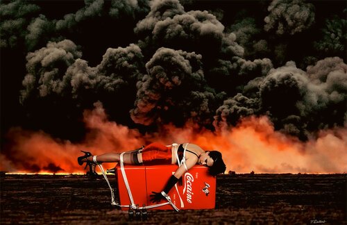 Putting out Fire with Gasoline   ( photography by Thomas Dellert  inspired by a song by David Bowie ) di Thomas Dellert, Fotografia in vendita su Singulart