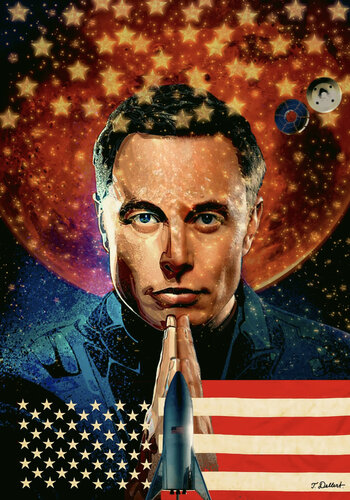ELON  MUSK.  Emperor of Earth and Mars van Thomas Dellert, Afdruk te koop op Singulart