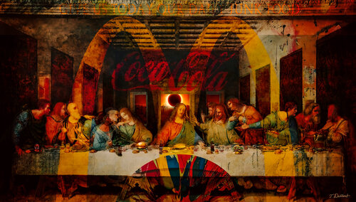The Absolute !  Last Supper    ( comes in a hand built antique wood frame made in Florence Italy ) di Thomas Dellert, Digitale in vendita su Singulart