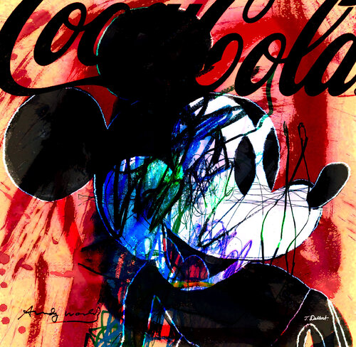 Overpainted  War-Hol  Mouse on Coke di Thomas Dellert, Digitale in vendita su Singulart