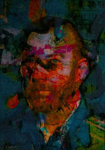 Self Portrait as Vincent Van Gogh   after Adrian Ghenie    ( framed in a period hand built wood frame made in Florence Italy ) par Thomas Dellert, Photographie en vente sur Singulart