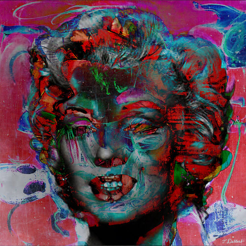 Monroe on drugs. Pink Version          After Andy Warhol and Adrian Ghenie par Thomas Dellert, Photographie en vente sur Singulart